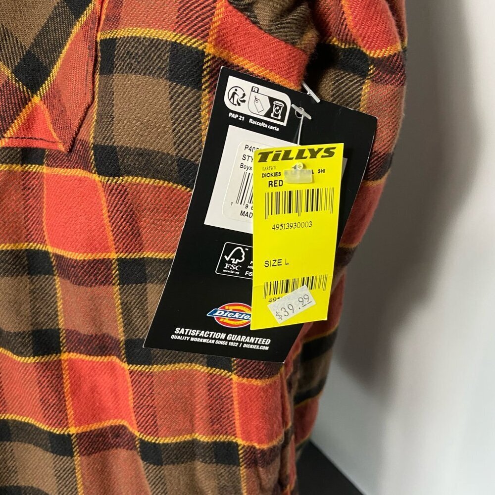 Dickies Hooded Quilted Flannel Plaid Jacket – Youth L (Fits Adult S) – NWT - Picture 3 of 9